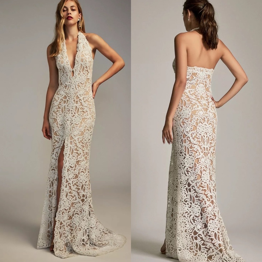 Tadashi Shoji Elanor Halter Wedding Gown
